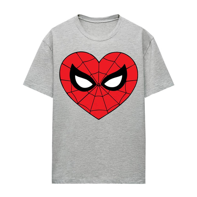 Sport Heather - Front - Spider-Man Unisex Adult Heart T-Shirt