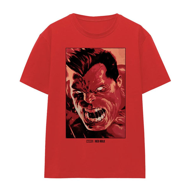 Red - Front - Marvel Unisex Adult Red Hulk Roar T-Shirt