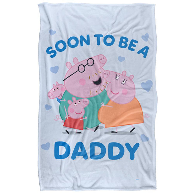 White - Front - Peppa Pig Soon To Be Daddy Pig Blanket
