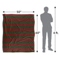 Multicoloured - Pack Shot - Nightmare On Elm Street Stripes Freddy Krueger Blanket