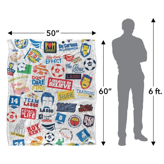 Multicoloured - Pack Shot - Ted Lasso All-Over Print Blanket