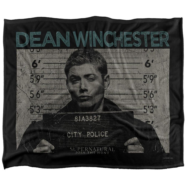 Multicoloured - Front - Supernatural Mugshot Dean Winchester Blanket