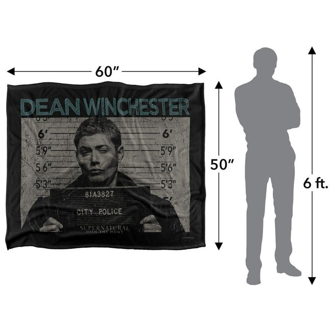 Multicoloured - Pack Shot - Supernatural Mugshot Dean Winchester Blanket