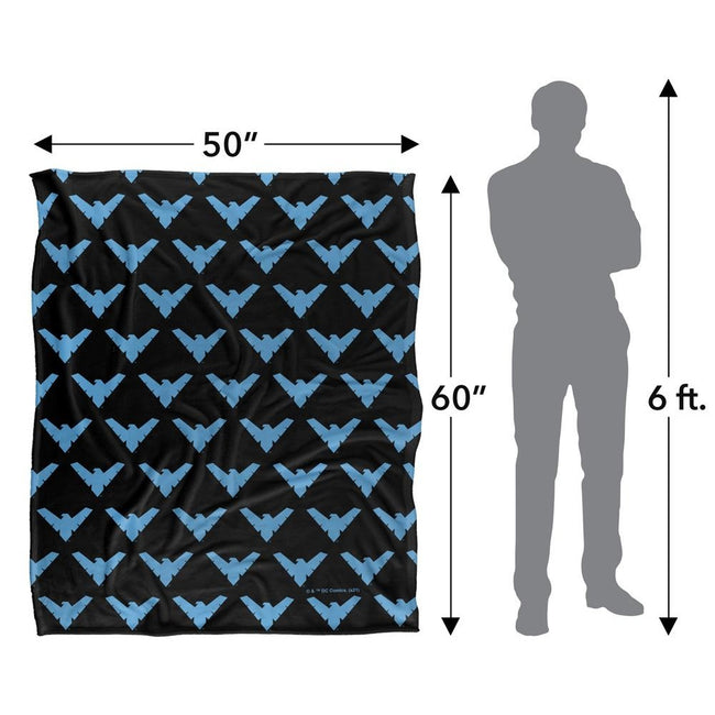 Multicoloured - Pack Shot - Batman All Over Logo Nightwing Blanket