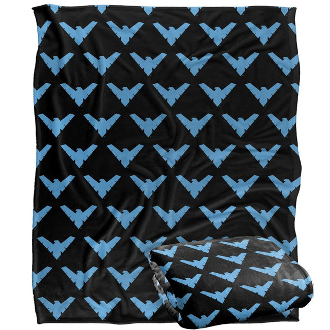 Multicoloured - Side - Batman All Over Logo Nightwing Blanket
