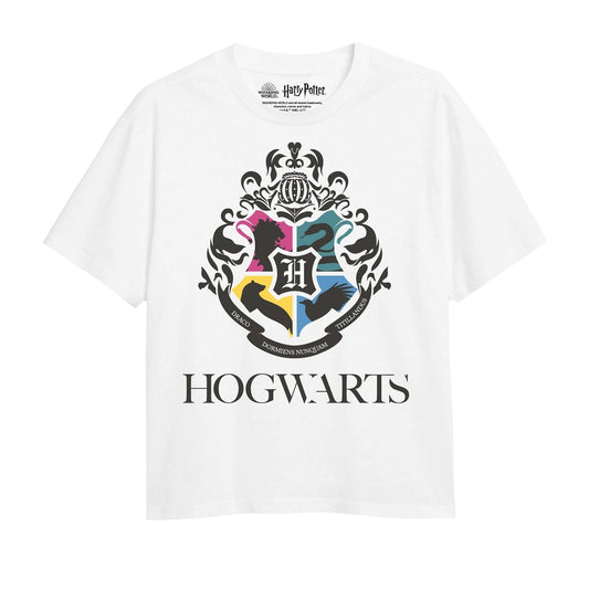 White - Front - Harry Potter Girls Hogwarts Houses T-Shirt