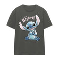Charcoal - Front - Lilo & Stitch Womens-Ladies Colour Me Happy Classic T-Shirt