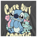 Charcoal - Side - Lilo & Stitch Unisex Adult Cute But Chaotic Crew Neck Sweatshirt