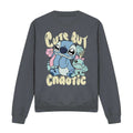Charcoal - Front - Lilo & Stitch Unisex Adult Cute But Chaotic Crew Neck Sweatshirt