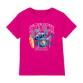 Fuchsia - Front - Lilo & Stitch Girls Aloha Surf T-Shirt