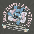 Charcoal - Side - Lilo & Stitch Womens-Ladies Chaos Coordinator Classic T-Shirt