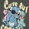 Charcoal - Side - Lilo & Stitch Womens-Ladies Cute But Chaotic Classic T-Shirt