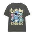 Charcoal - Front - Lilo & Stitch Womens-Ladies Cute But Chaotic Classic T-Shirt