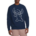 Navy - Side - Lilo & Stitch Unisex Adult Sketch Sweatshirt