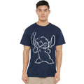 Navy - Side - Lilo & Stitch Unisex Adult Sketch T-Shirt