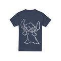 Heather Navy - Front - Lilo & Stitch Unisex Adult Sketch T-Shirt