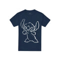 Navy - Front - Lilo & Stitch Unisex Adult Sketch T-Shirt