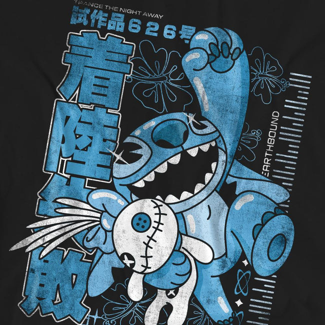 Black - Side - Lilo & Stitch Womens-Ladies Manga Jump T-Shirt