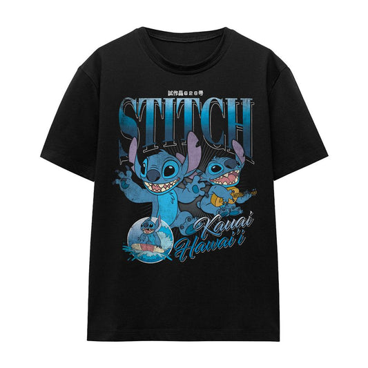 Black - Front - Lilo & Stitch Womens-Ladies Homage T-Shirt