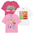 White-Pink - Front - Disney Girls Pixer All Time Favourites T-Shirt (Pack of 3)