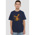 Navy - Back - Guardians Of The Galaxy Childrens-Kids Groot Christmas Lights T-Shirt