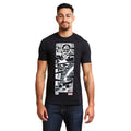 Black-Grey - Lifestyle - Captain America Mens Vertical T-Shirt