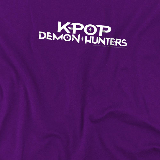 Purple - Back - K-Pop Demon Hunters Childrens-Kids Logo T-Shirt