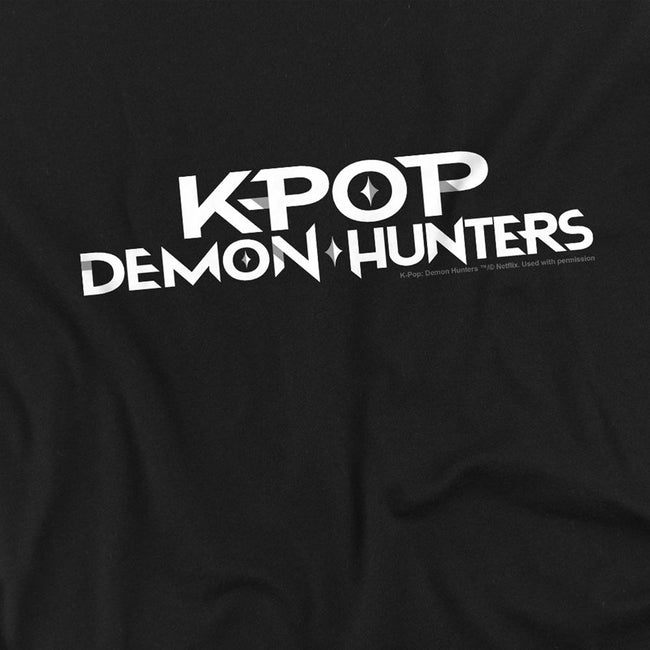 Black-White - Pack Shot - K-Pop Demon Hunters Childrens-Kids Logo T-Shirt