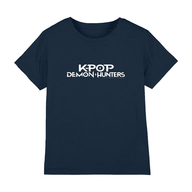 Navy - Front - K-Pop Demon Hunters Childrens-Kids Logo T-Shirt