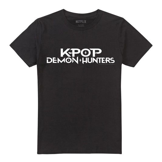 Black-White - Front - K-Pop Demon Hunters Unisex Adult Logo T-Shirt
