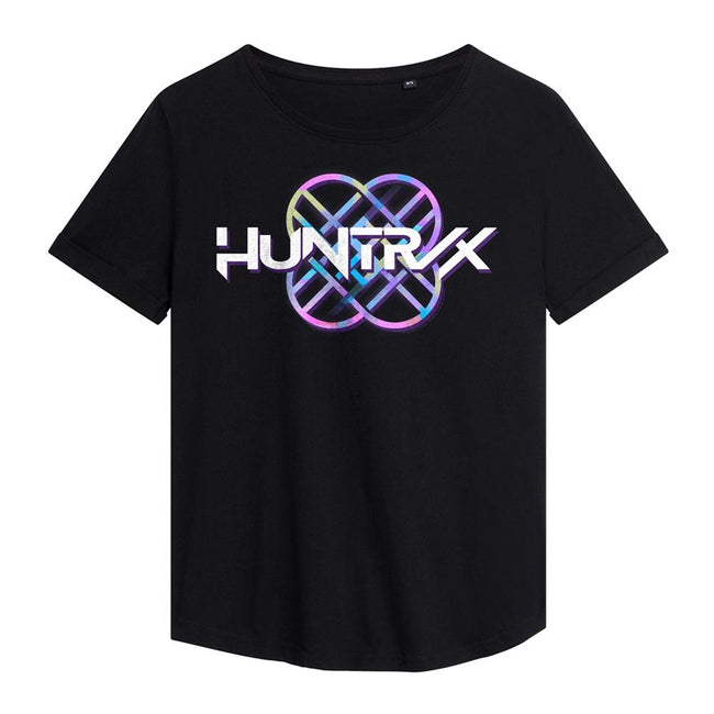 Black - Front - K-Pop Demon Hunters Womens-Ladies Huntr-X Pastel Logo T-Shirt