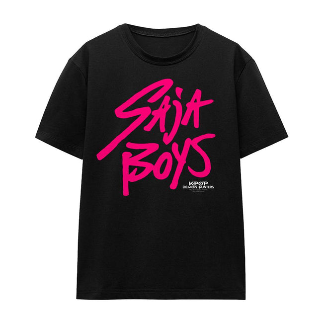 Black-Pink - Front - K-Pop Demon Hunters Womens-Ladies Saja Boys Logo T-Shirt