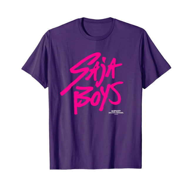 Purple - Front - K-Pop Demon Hunters Childrens-Kids Saja Boys Logo T-Shirt