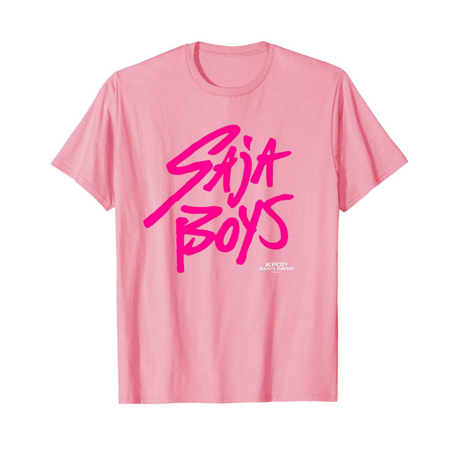 Light Pink - Front - K-Pop Demon Hunters Childrens-Kids Saja Boys Logo T-Shirt
