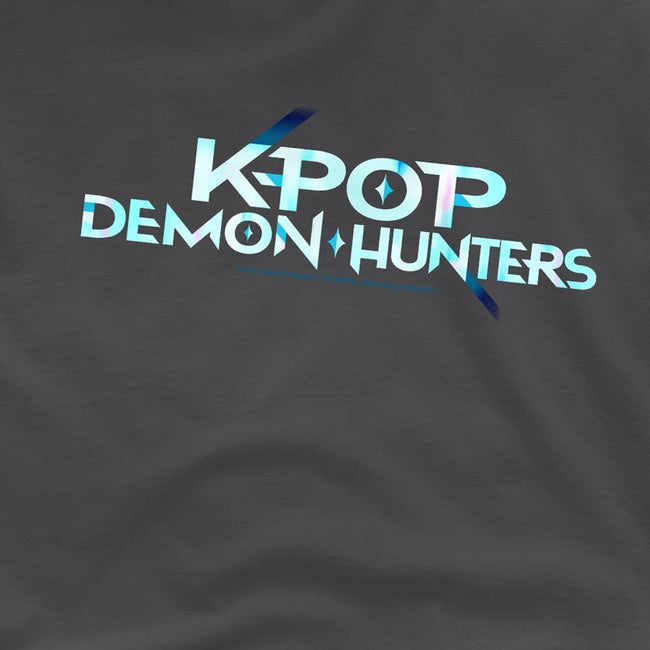 Charcoal - Back - K-Pop Demon Hunters Childrens-Kids Logo T-Shirt