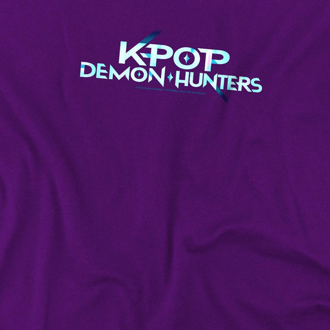Purple - Back - K-Pop Demon Hunters Childrens-Kids Logo T-Shirt