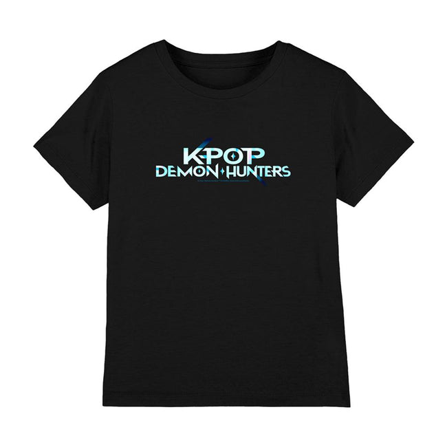 Black - Front - K-Pop Demon Hunters Childrens-Kids Logo T-Shirt