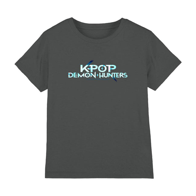 Charcoal - Front - K-Pop Demon Hunters Childrens-Kids Logo T-Shirt