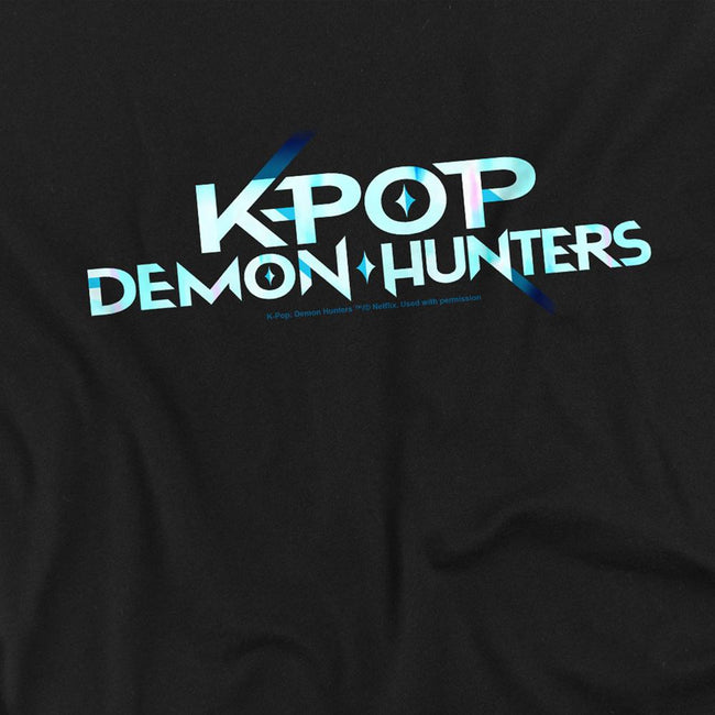 Black - Back - K-Pop Demon Hunters Childrens-Kids Logo T-Shirt