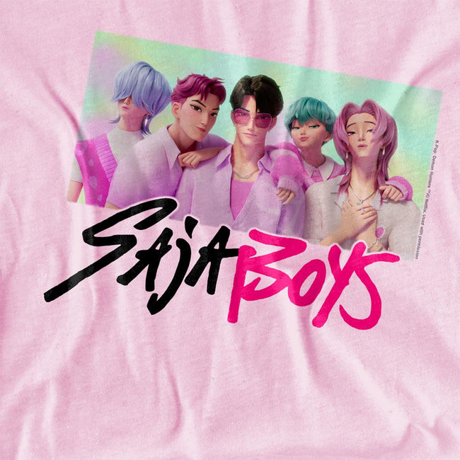Light Pink - Back - K-Pop Demon Hunters Childrens-Kids Saja Boys Photo Frame T-Shirt