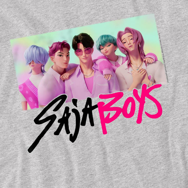 Heather Grey - Back - K-Pop Demon Hunters Childrens-Kids Saja Boys Photo Frame T-Shirt