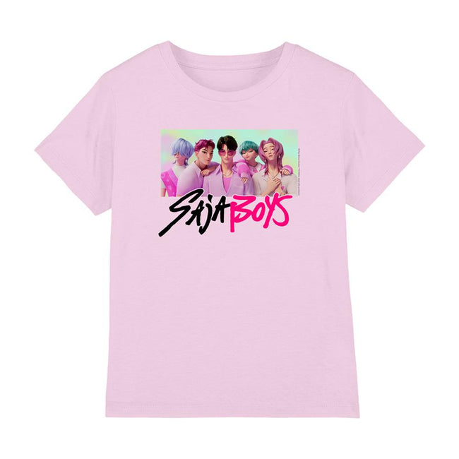 Light Pink - Front - K-Pop Demon Hunters Childrens-Kids Saja Boys Photo Frame T-Shirt