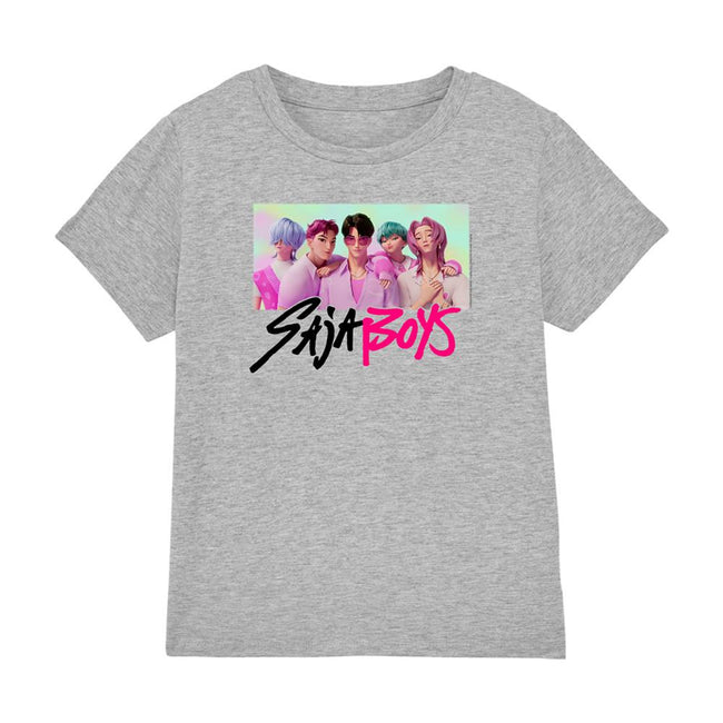 Heather Grey - Front - K-Pop Demon Hunters Childrens-Kids Saja Boys Photo Frame T-Shirt