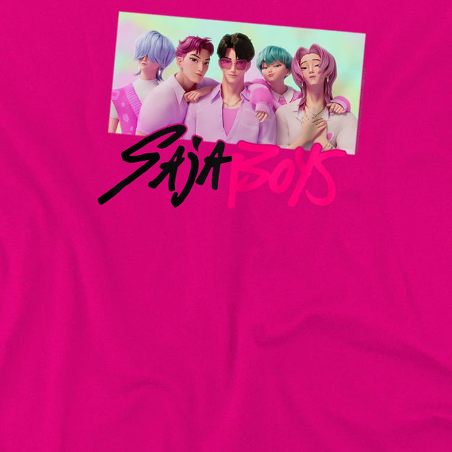 Fuchsia - Back - K-Pop Demon Hunters Childrens-Kids Saja Boys Photo Frame T-Shirt