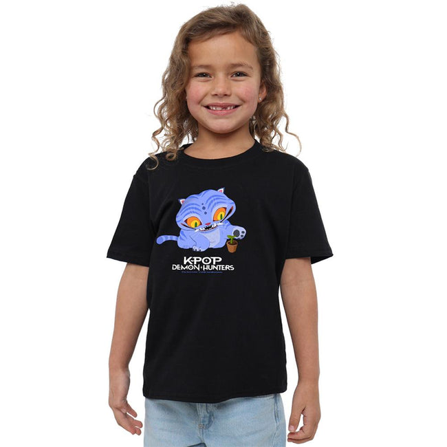 Black - Lifestyle - K-Pop Demon Hunters Childrens-Kids Cute Derpy Tiger T-Shirt