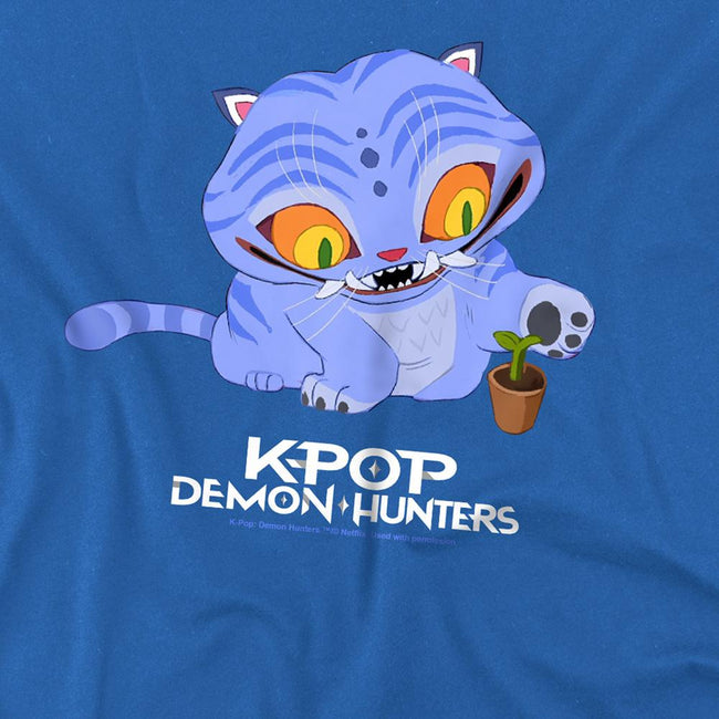 Royal Blue - Back - K-Pop Demon Hunters Childrens-Kids Cute Derpy Tiger T-Shirt