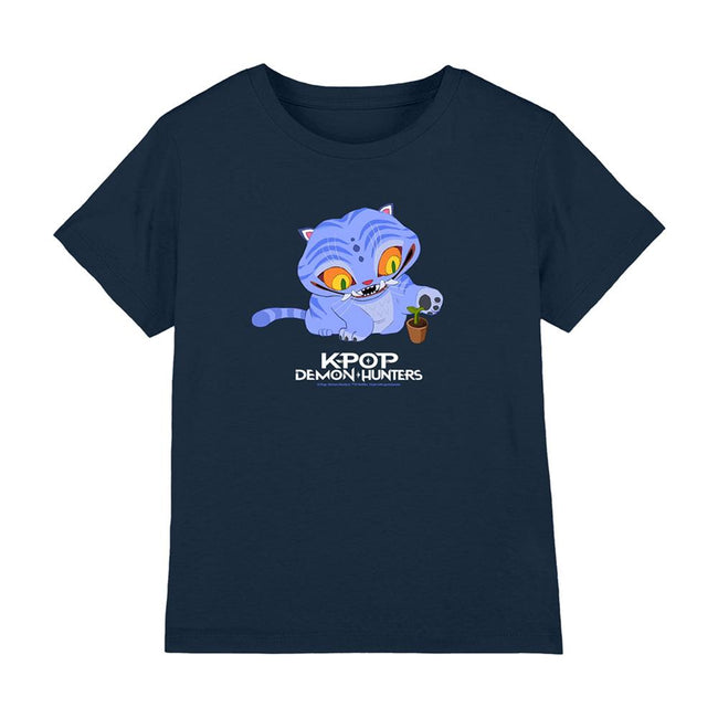 Navy - Lifestyle - K-Pop Demon Hunters Childrens-Kids Cute Derpy Tiger T-Shirt