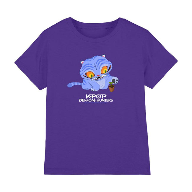 Purple - Front - K-Pop Demon Hunters Childrens-Kids Cute Derpy Tiger T-Shirt