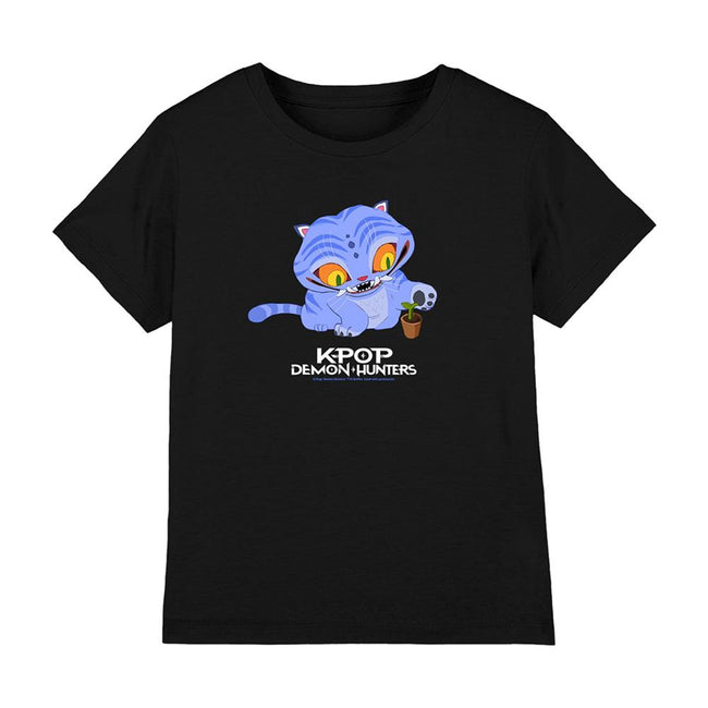 Black - Front - K-Pop Demon Hunters Childrens-Kids Cute Derpy Tiger T-Shirt