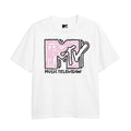 White - Front - MTV Girls Scribble T-Shirt